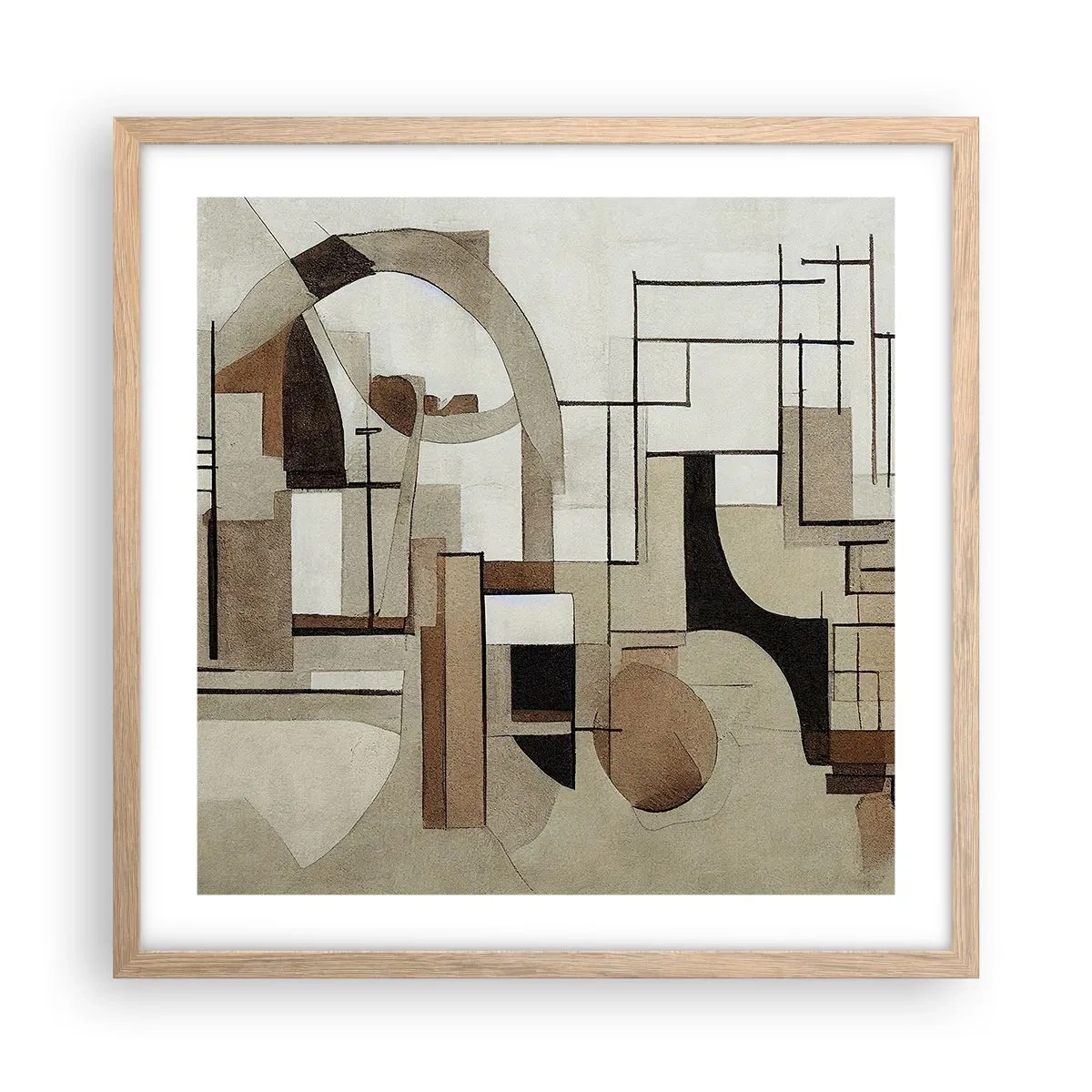 Affiche dans un chêne clair - Poster - Paysage urbain 2.0 - 50x50 cm