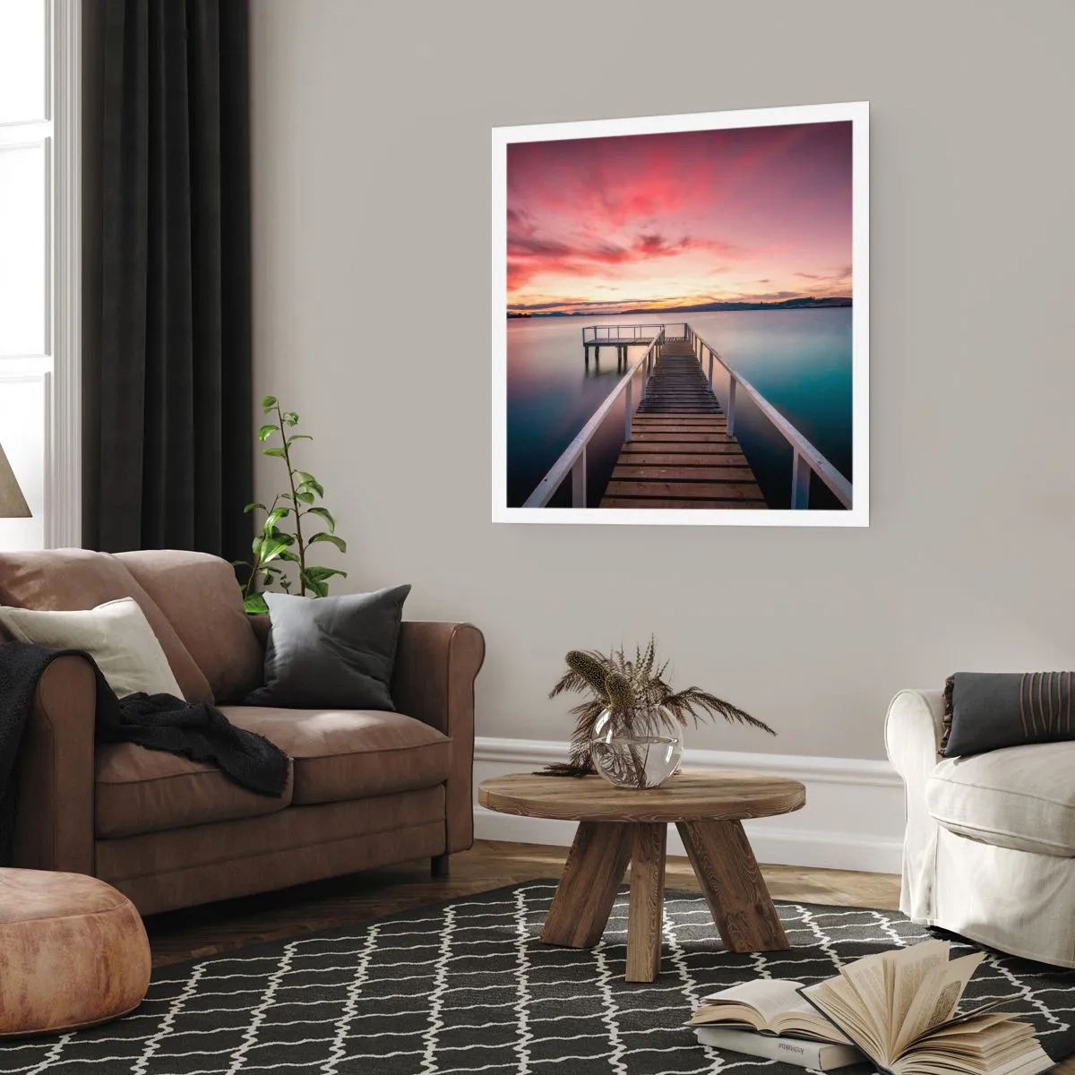 Affiche - Poster - La douce flamme du soir - 30x30 cm