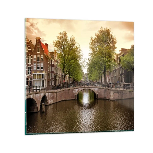 Impression sur verre - Image sur verre - En bateau ou à vélo ? - 70x70 cm