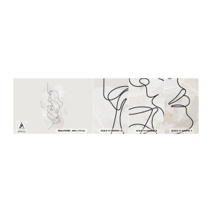 Échantillon De Papier Peint Standard Eco - Emmêlé dans une étreinte - Abstraction, Homme, Femme - 100x30 cm