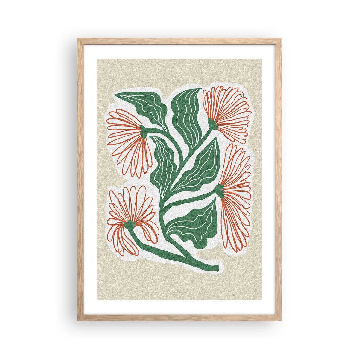 Affiche dans un chêne clair - Poster - Folk et moderne - 50x70 cm