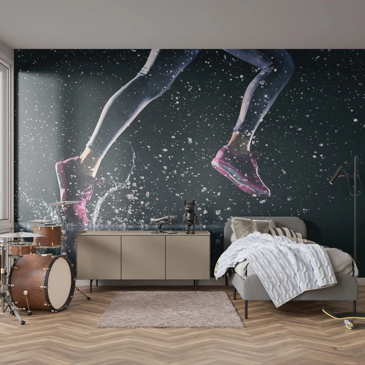 Papier Peint Photo Premium Canvas - Combien de force dans les jambes - sport, Jogging, En cours d'exécution - 500x350 cm