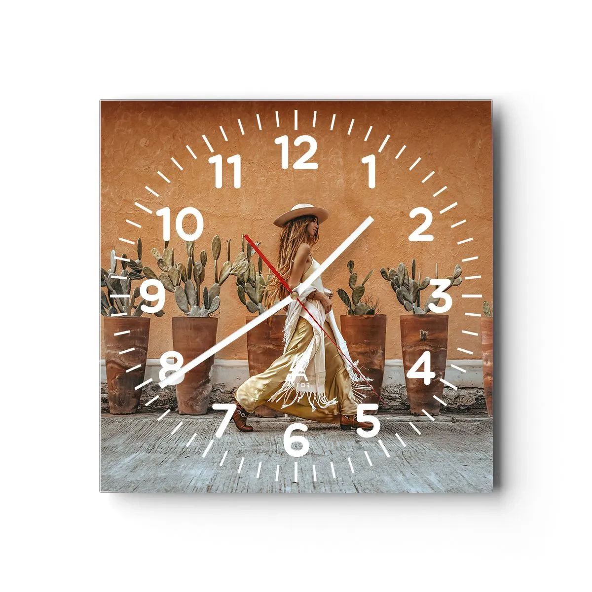 Horloge murale - Pendule murale - Style hippie - 30x30 cm