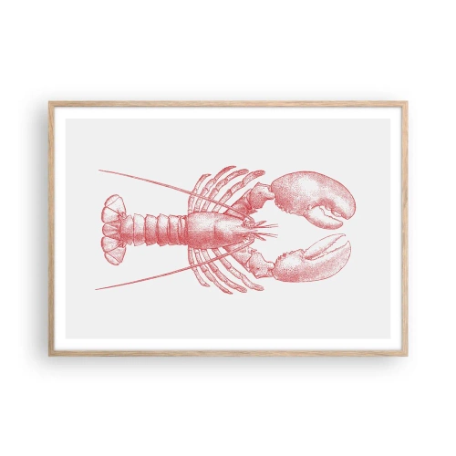 Affiche dans un chêne clair - Poster - Un homard digne d'Homère - 100x70 cm