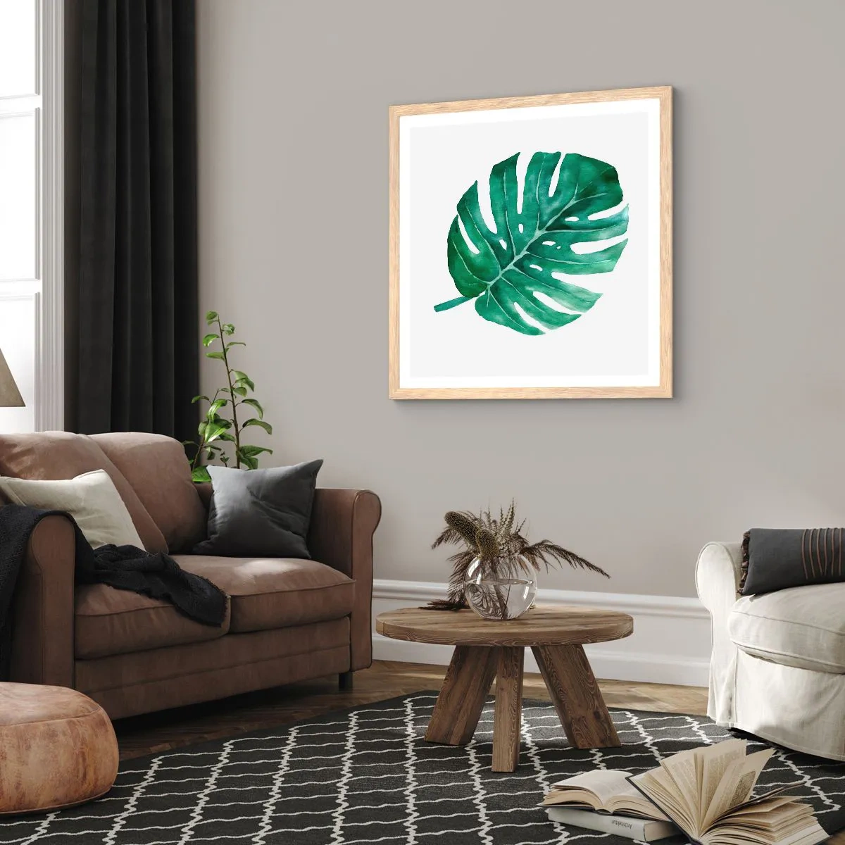 Affiche dans un chêne clair - Poster - Concept vert - 30x30 cm