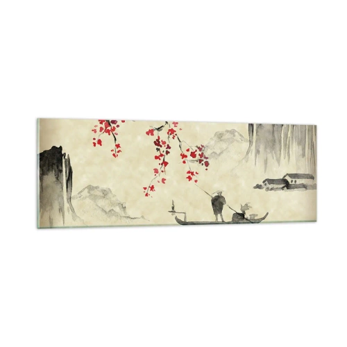 Impression sur verre - Image sur verre - Au pays des cerisiers en fleurs - 90x30 cm