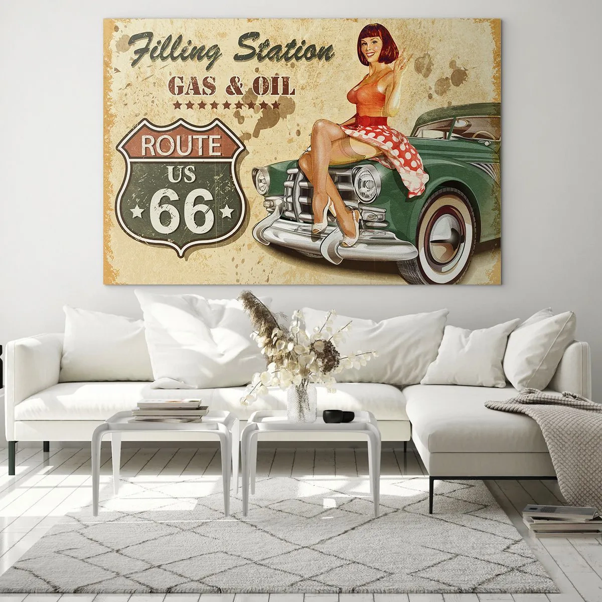 Impression sur verre - Image sur verre - Les merveilleuses années 40 - 100x70cm - Les superbes années 40. - Décoration murale moderne pour le salon et la chambre ARTTOR