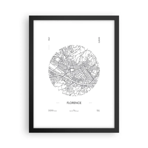 Affiche dans un cadre noir - Poster - Anatomie de Florence - 30x40 cm