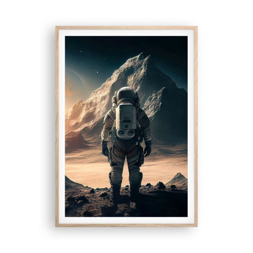 Affiche dans un chêne clair - Poster - Nouveau défi - 70x100 cm