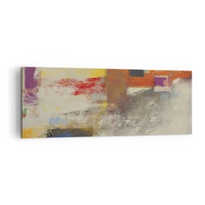 Impression sur toile - Image sur toile - Abstraction colorée avec des formes géométriques - 140x50cm - Géométrie des couleurs - Décoration murale moderne pour le salon et la chambre ARTTOR
