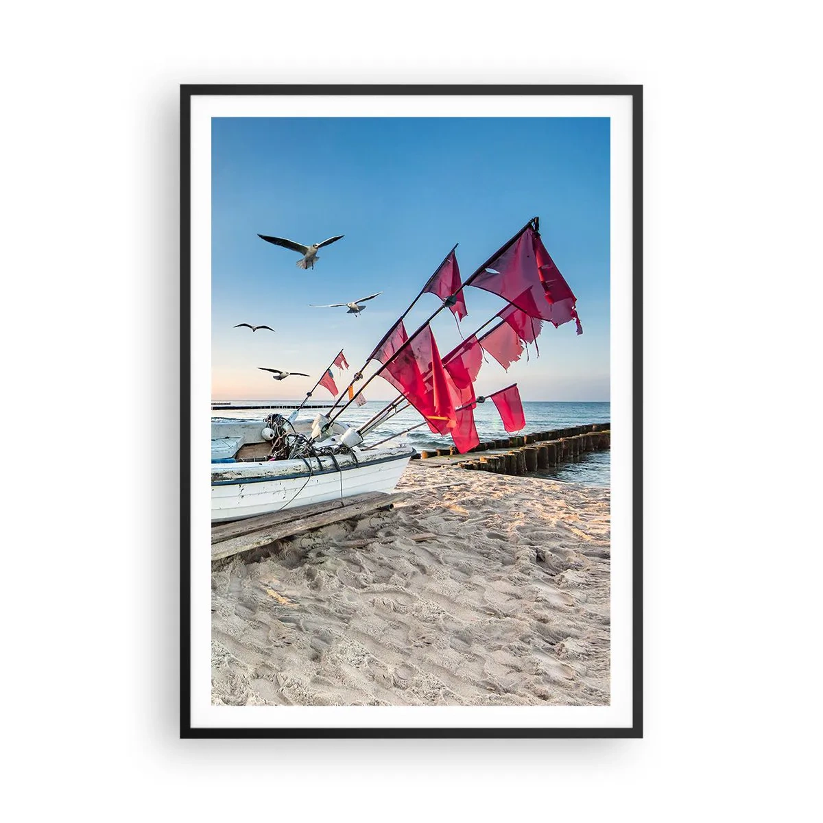 Affiche dans un cadre noir - Poster - Repos mérité - 70x100 cm