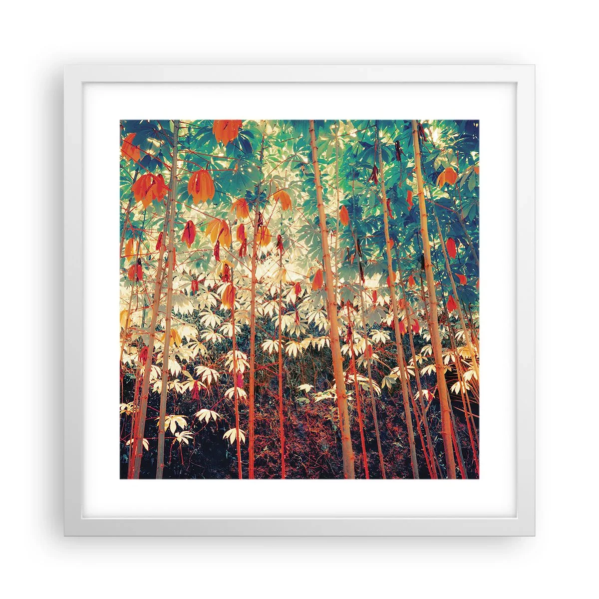 Affiche dans un cadre blanc - Poster - La vie secrète des feuilles - 40x40 cm