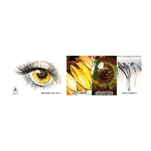 Échantillon de Papier Peint Autocollant Deluxe Sticker - Un look aussi chaud que l'été - Abstraction, Graphique, Œil - 100x30 cm