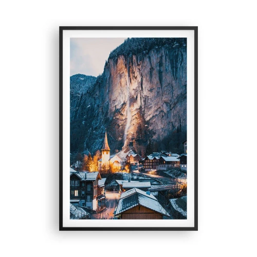 Affiche dans un cadre noir - Poster - Esprit brillant de l'hiver - 61x91 cm