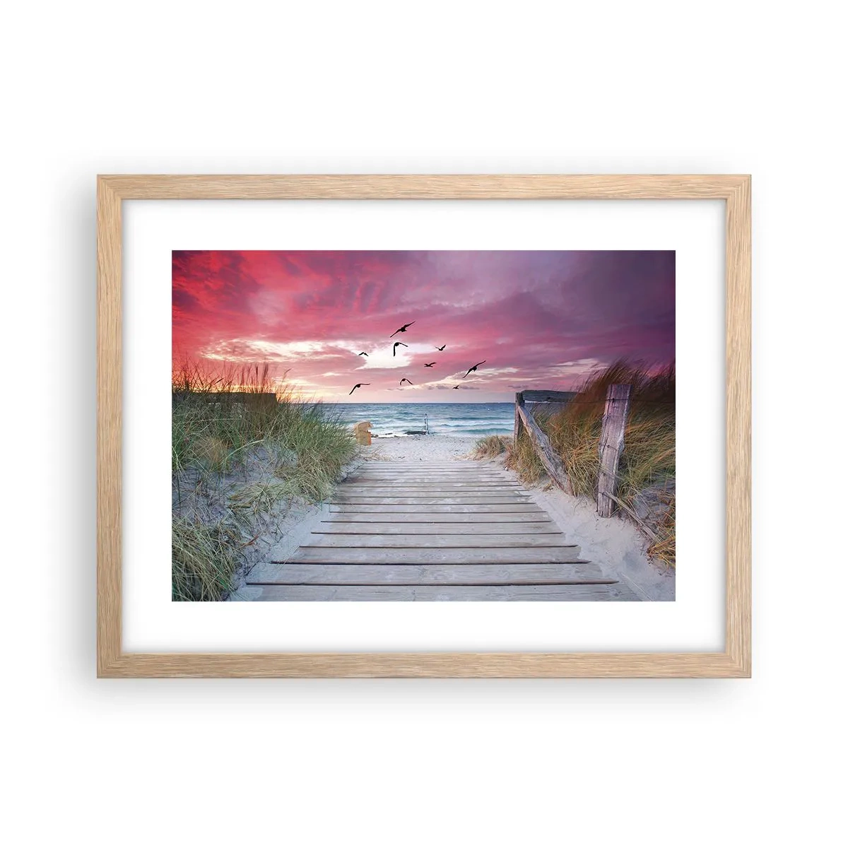 Affiche dans un chêne clair - Poster - Impression de la Baltique - 40x30 cm