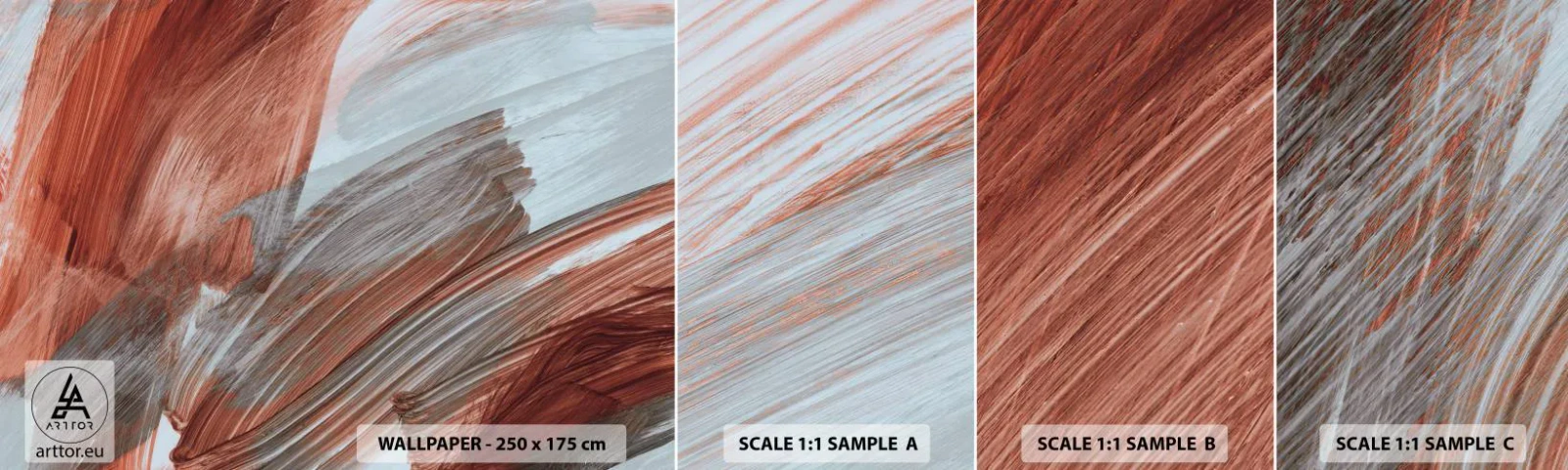 Échantillon De Papier Peint Standard Eco - Abstraction venteuse et automnale - Morceau, Chaos, Minimalisme - 100x30 cm