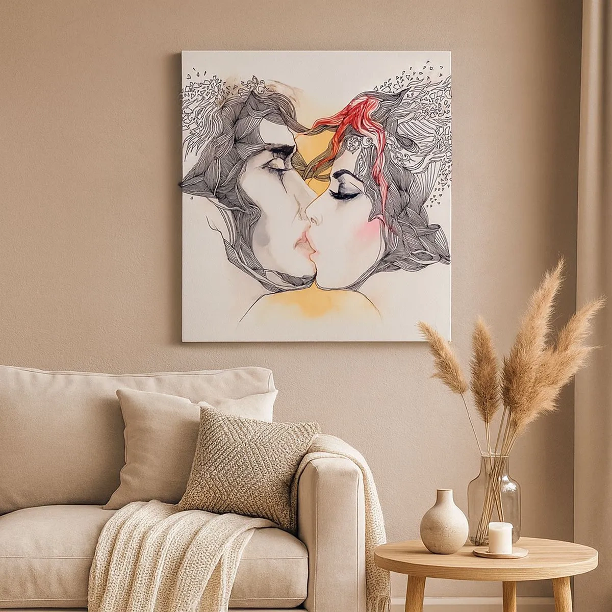 Impression sur toile - Image sur toile - Le monde n'existe pas - 30x30 cm