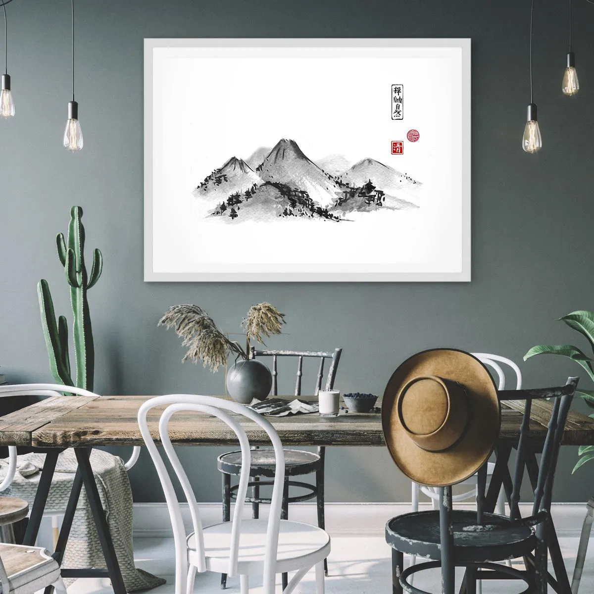 Affiche dans un cadre blanc - Poster - Au-delà de la distance - 50x40 cm