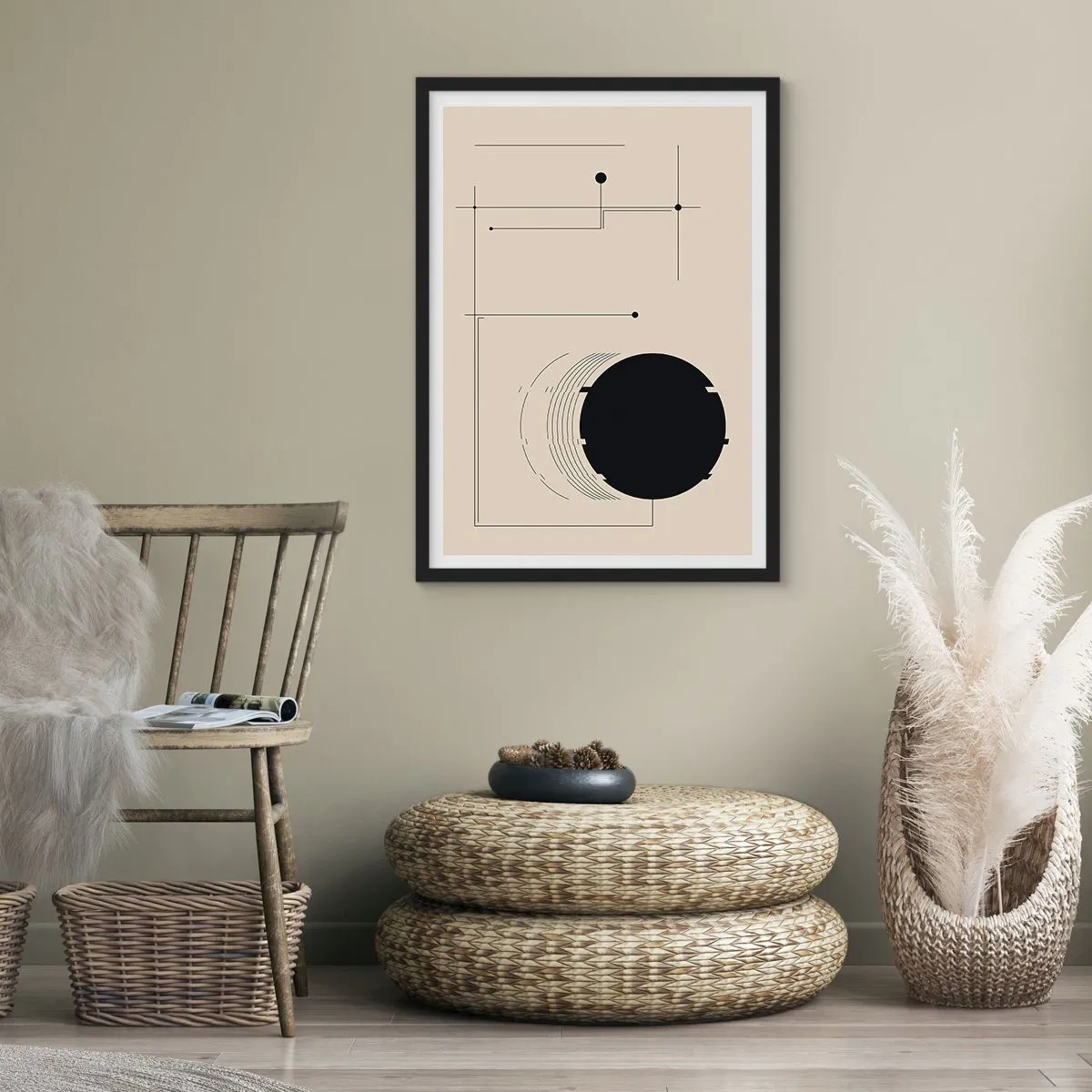 Affiche dans un cadre noir - Poster - Une composition flexible et dynamique - 40x50 cm