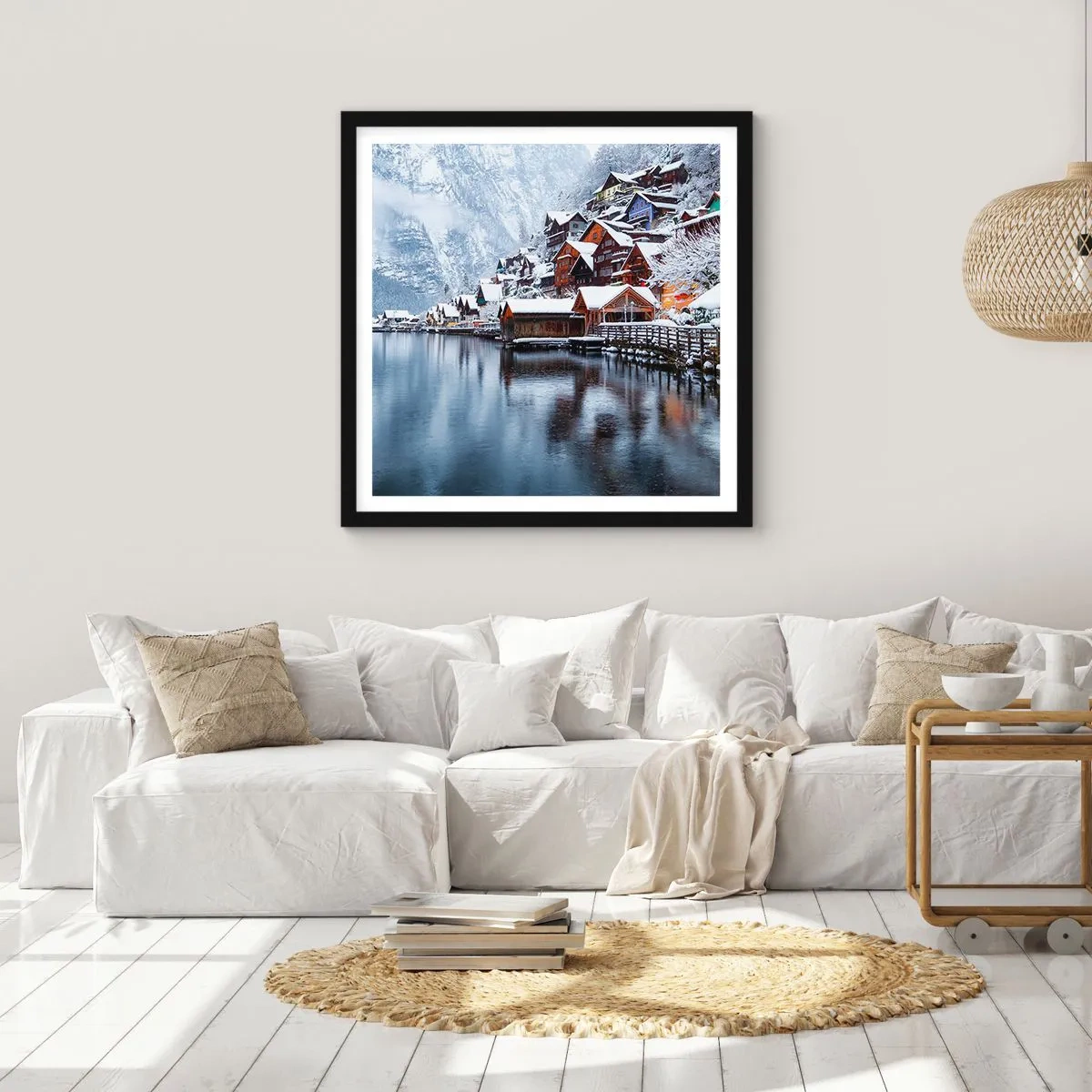 Affiche dans un cadre noir - Poster - En décoration hivernale - 30x30 cm