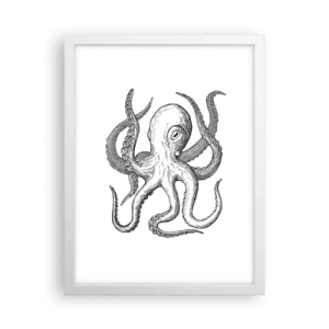 Affiche dans un cadre blanc - Poster - Dansant avec les vagues - 30x40 cm