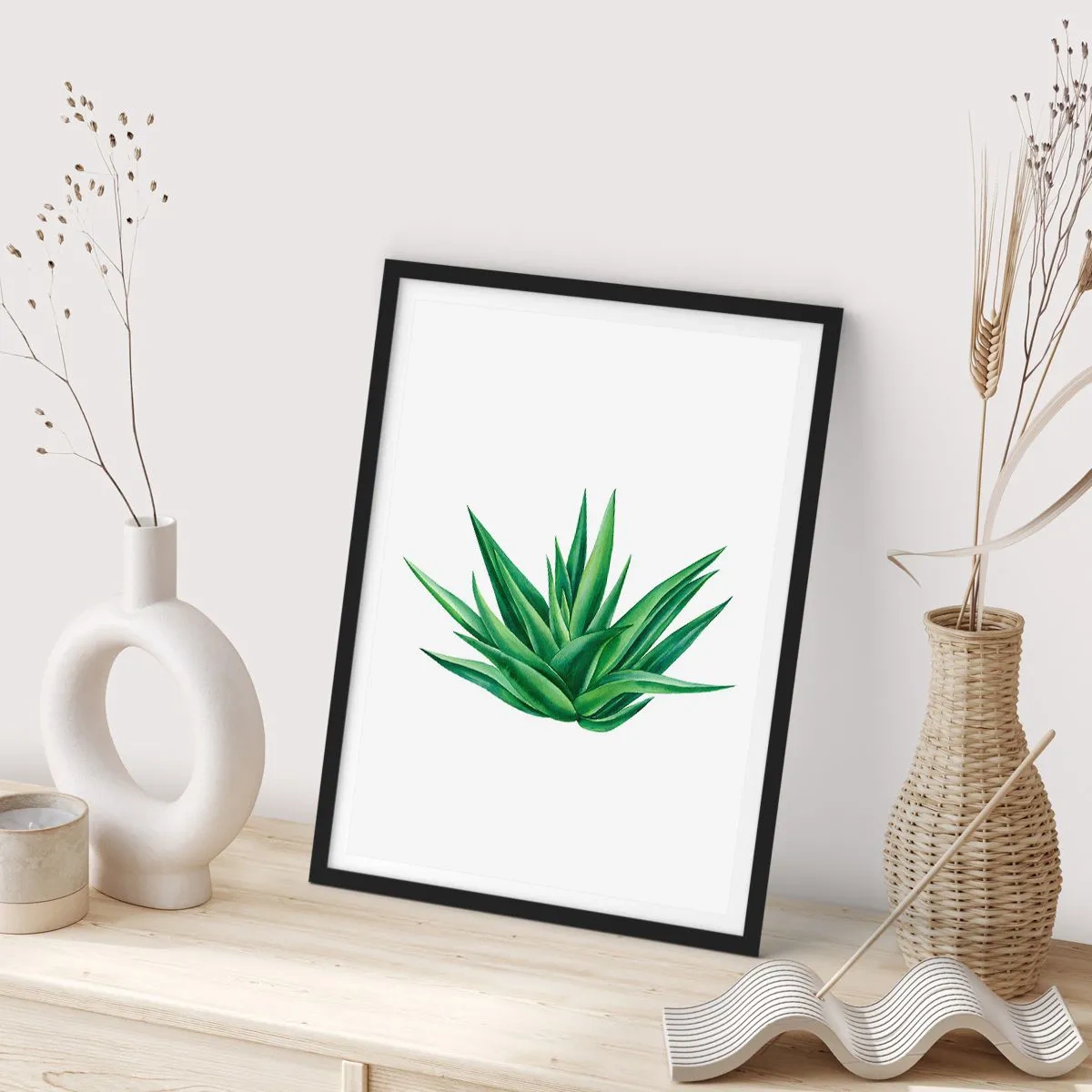 Affiche dans un cadre noir - Poster - Vert – force – vie - 30x40 cm