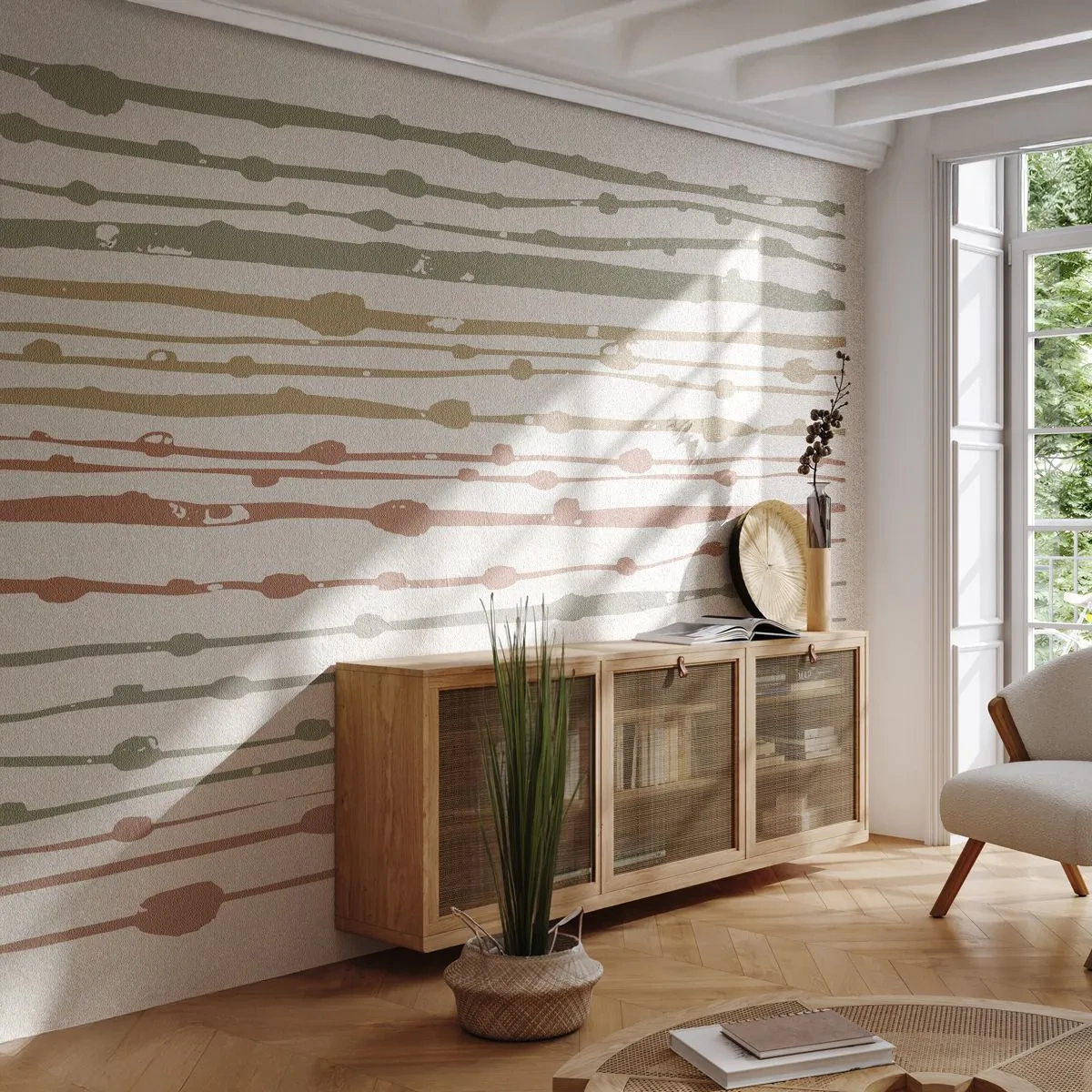 Papier Peint Photo Standard Eco - Notation musicale des couleurs - Minimalisme, Pastel, Morceau - 200x140 cm