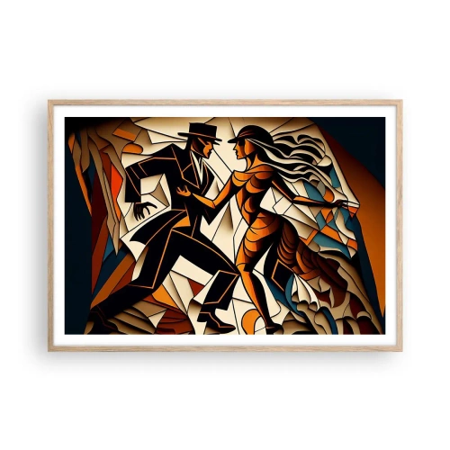Affiche dans un chêne clair - Poster - Danse de passion et de volupté - 100x70 cm