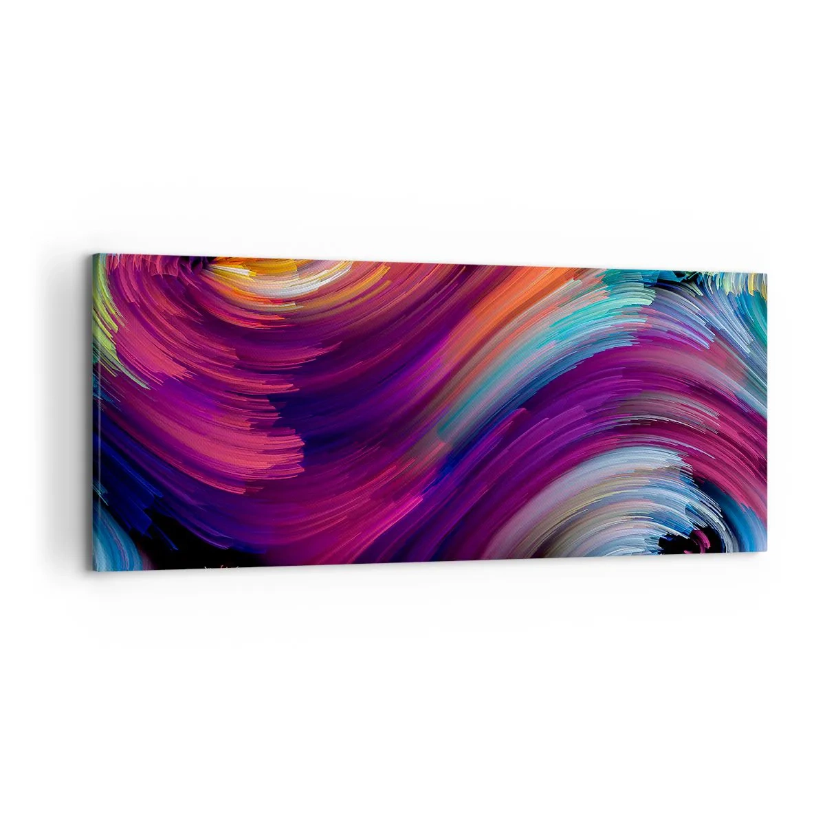 Impression sur toile - Image sur toile - Tourbillons abstraits aux couleurs vibrantes - 120x50cm - Le début d'un nouveau monde - Décoration murale moderne pour le salon et la chambre ARTTOR