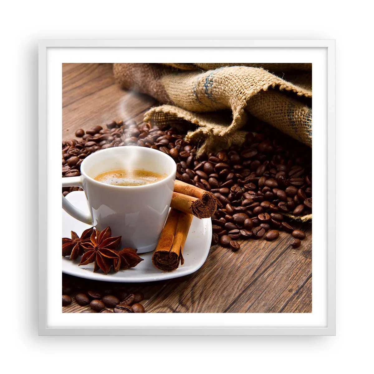 Affiche dans un cadre blanc - Poster - Saveur et arôme épicés - 60x60 cm