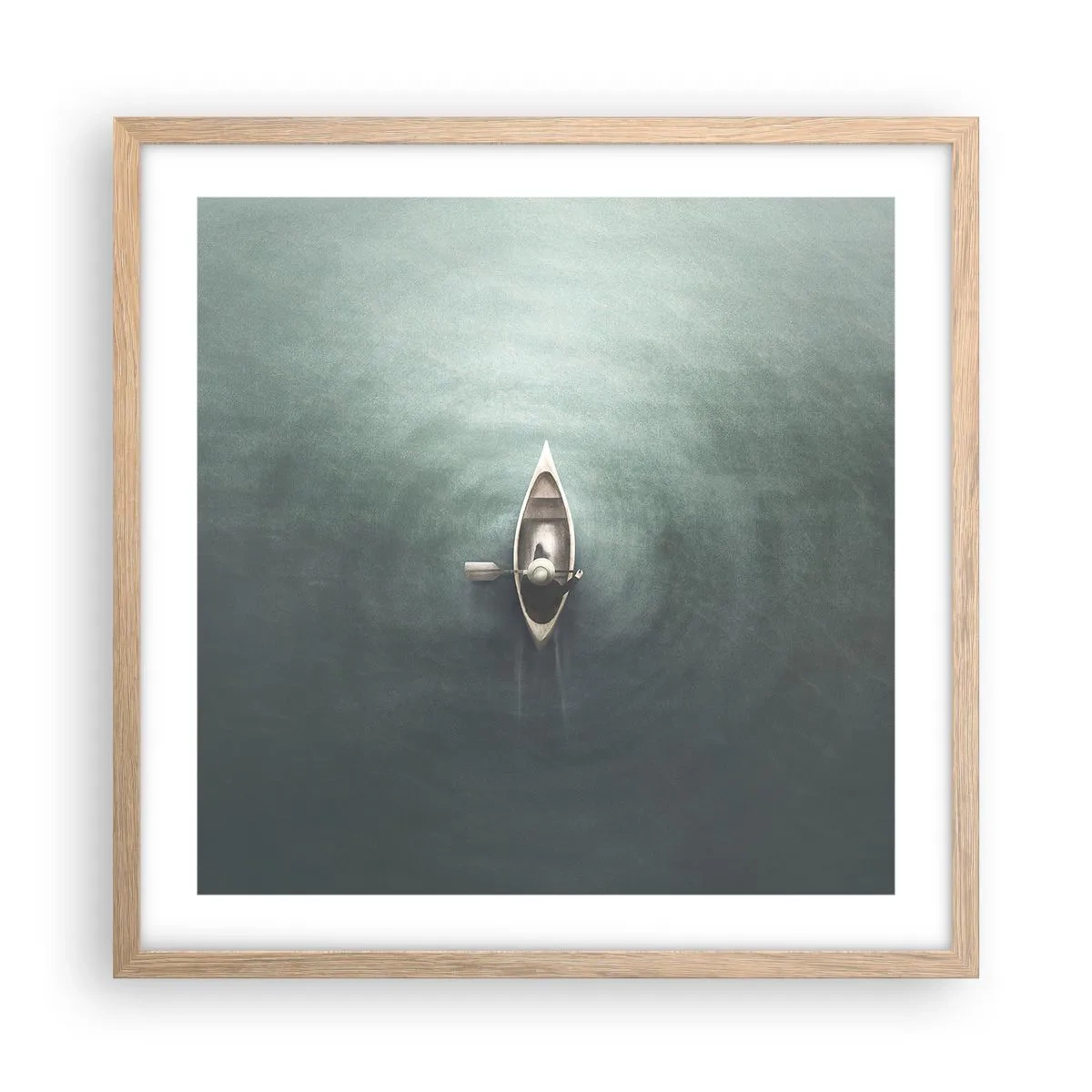 Affiche dans un chêne clair - Poster - À travers le lac de la lune - 50x50 cm