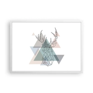 Affiche dans un cadre blanc - Poster - Dans une forêt géométrique - 70x50 cm