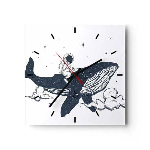 Horloge murale - Pendule murale - Aventure spatiale - 40x40 cm
