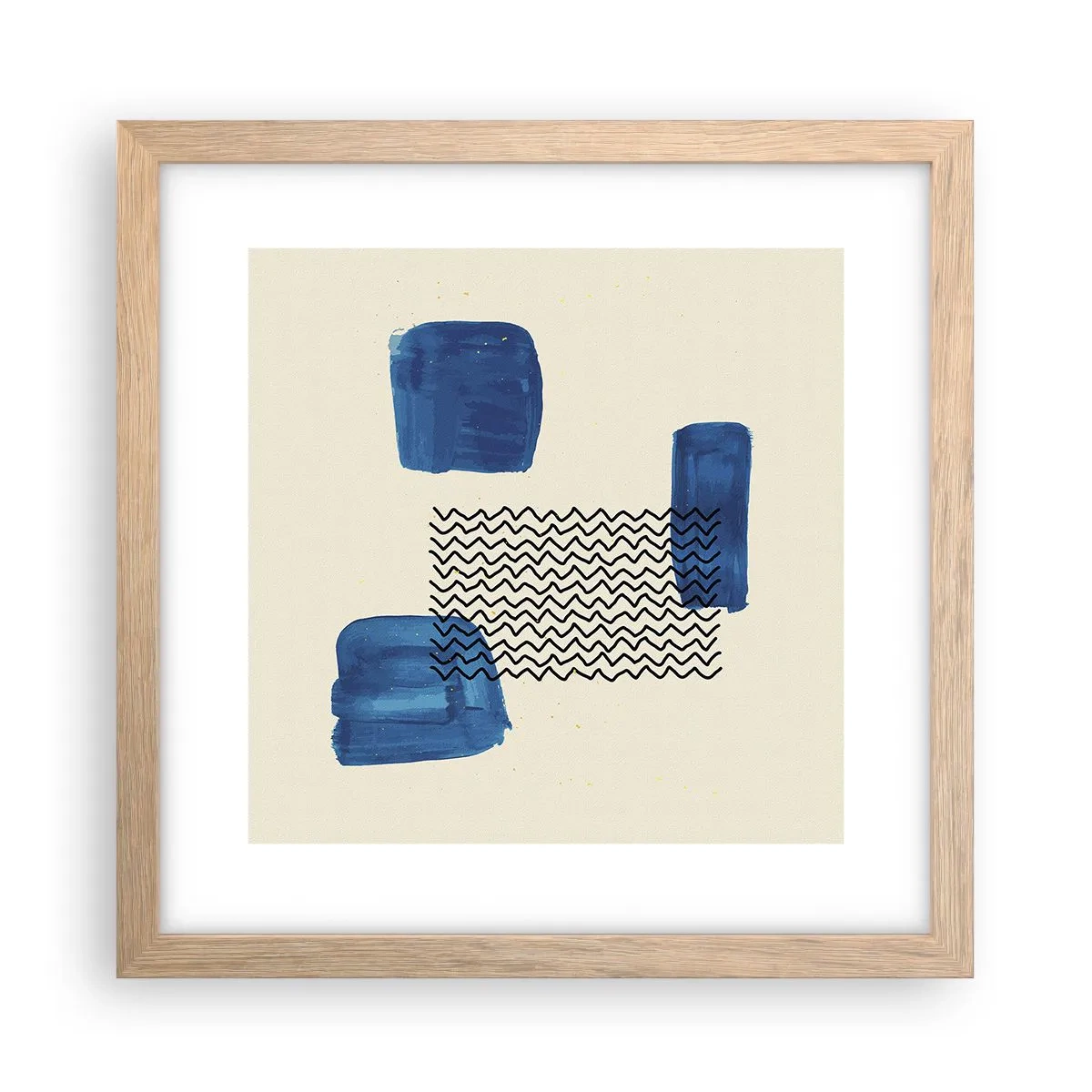 Affiche dans un chêne clair - Poster - Quatuor abstrait - 30x30 cm