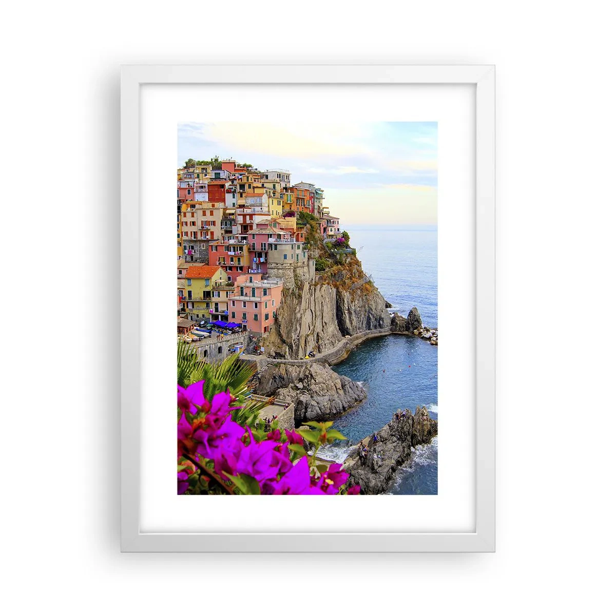 Affiche dans un cadre blanc - Poster - La ville qui rit - 30x40 cm