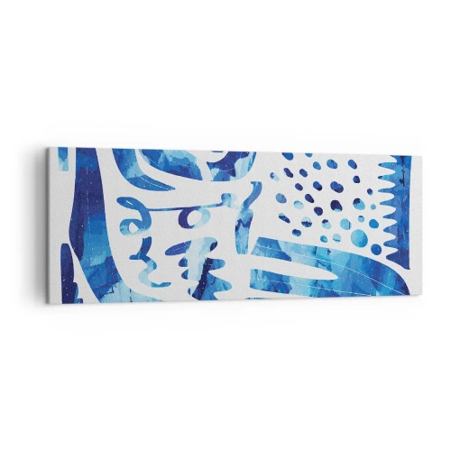 Impression sur toile - Image sur toile - Motif abstrait dans les tons de bleu - 140x50cm - Retour aux racines - Décoration murale moderne pour le salon et la chambre ARTTOR