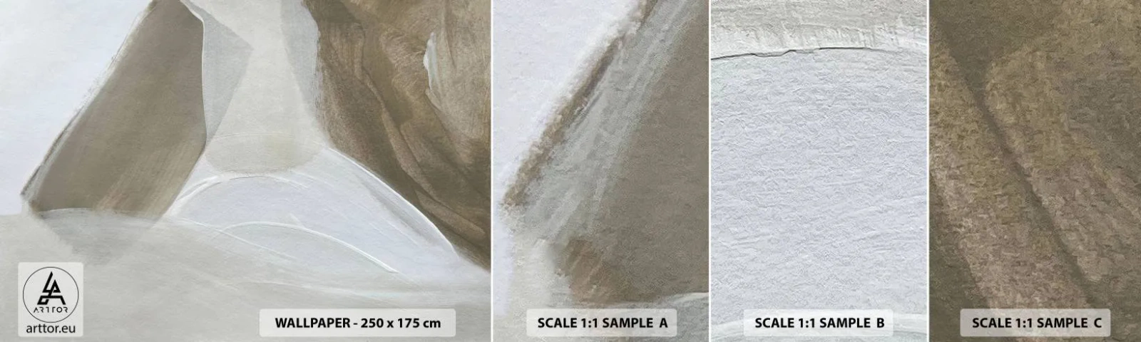 Échantillon de Papier Peint Autocollant Deluxe Sticker - Une vague de blanc - Brillant, Morceau, Minimaliste - 100x30 cm