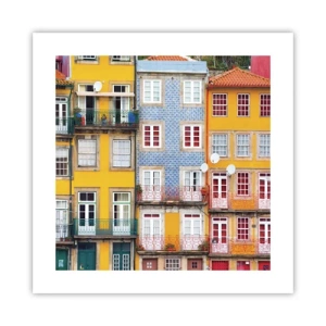 Affiche - Poster - Couleurs de vieille ville - 40x40 cm