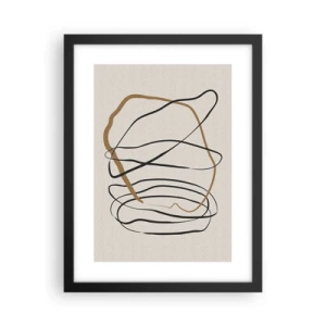 Affiche dans un cadre noir - Poster - Composition – danse en boucle - 30x40 cm