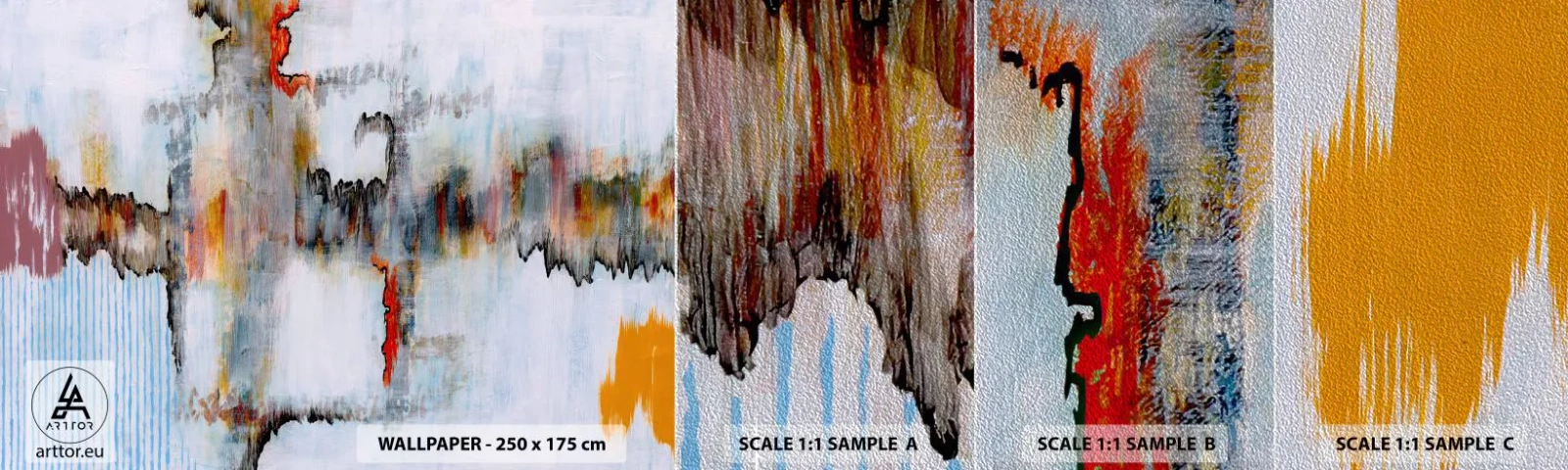 Échantillon de Papier Peint Premium Sand - Un bâton sur l'eau - Abstraction, Morceau, Modèle moderne - 100x30 cm