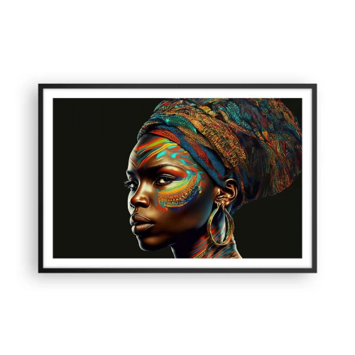 Affiche dans un cadre noir - Poster - reine africaine - 91x61 cm