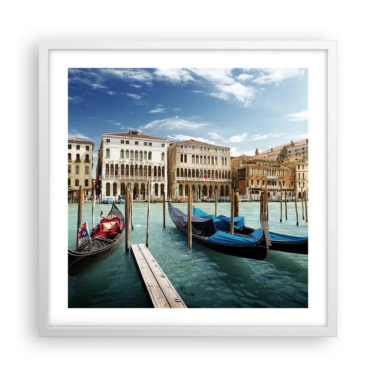 Affiche dans un cadre blanc - Poster - Palace bleu ciel - 50x50 cm