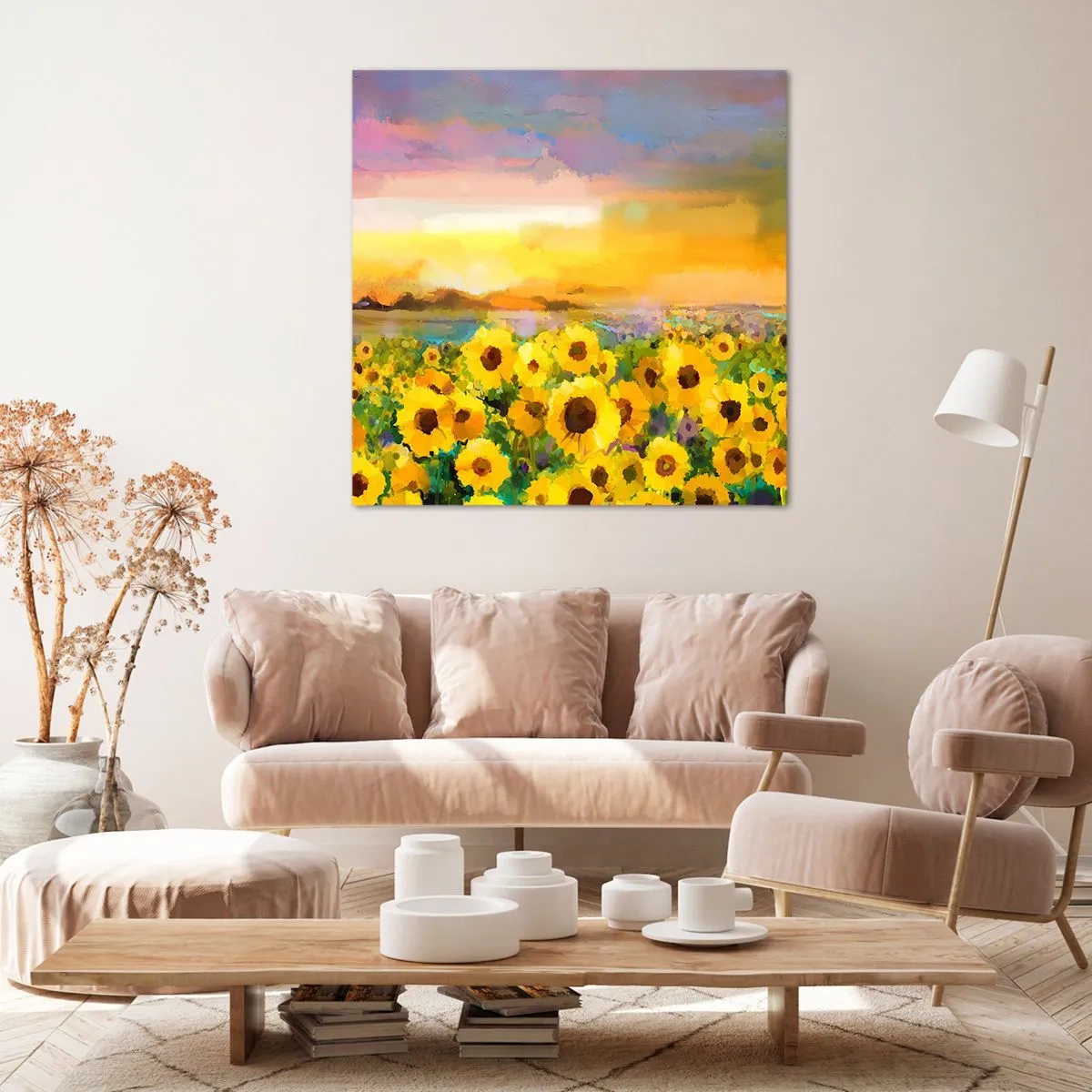 Impression sur toile - Image sur toile - Le soleil lui-même est descendu sur terre - 50x50 cm