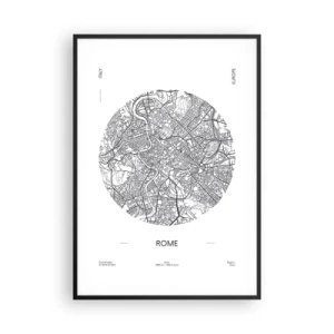 Affiche dans un cadre noir - Poster - Anatomie de Rome - 70x100 cm