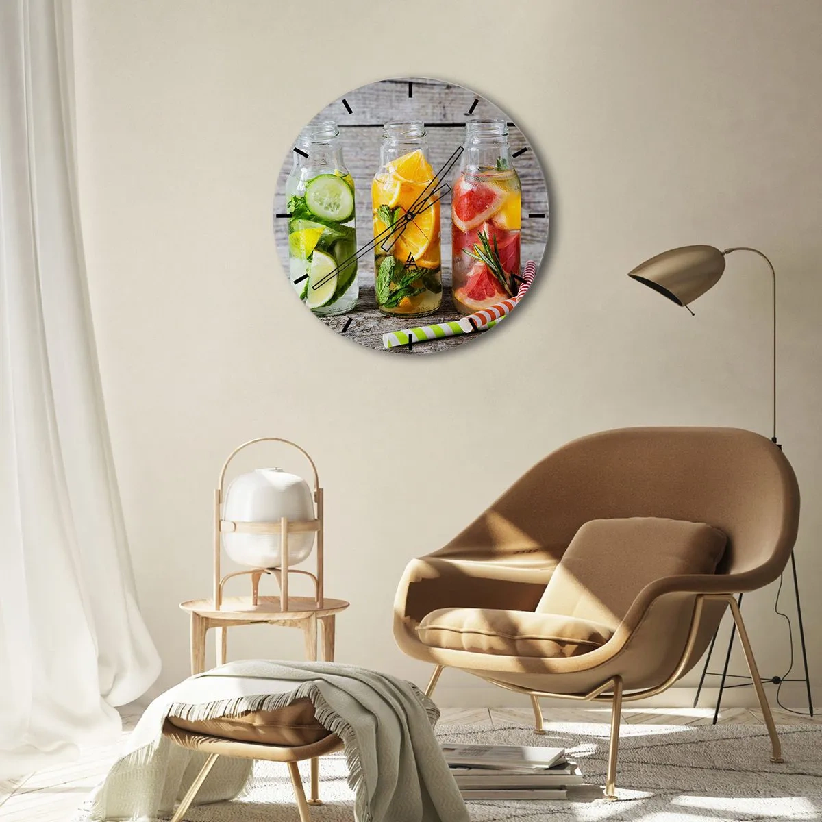 Horloge murale - Pendule murale - Sain par nature - 40x40 cm