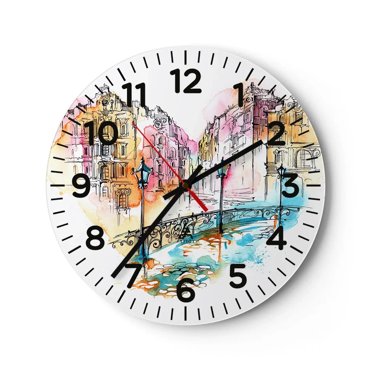 Horloge murale - Pendule murale - Le coeur de la ville - 40x40 cm