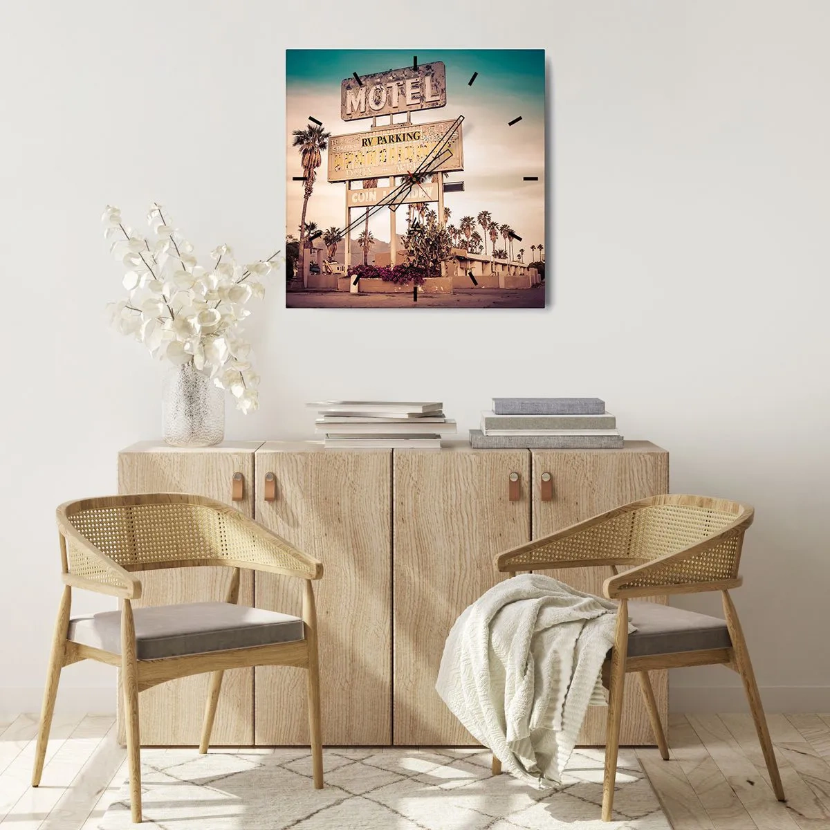 Horloge murale - Pendule murale - Ici, le temps s'est arrêté - 30x30 cm