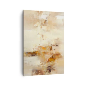 Impression sur toile - Image sur toile - Une composition abstraite dans des tons chauds de jaune et de marron. - 70x100cm - Âme de l'ambre - Décoration murale moderne pour le salon et la chambre ARTTOR
