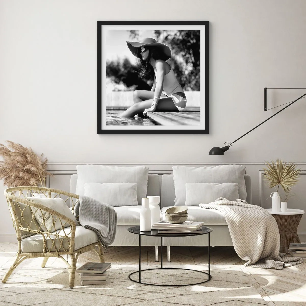 Affiche dans un cadre noir - Poster - Rêve d'été - 50x50 cm