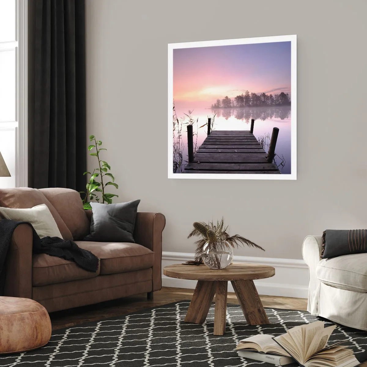 Affiche - Poster - De la brume lilas… - 60x60 cm